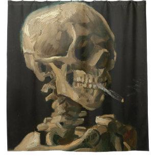 Vincent Van Gogh - Skull met Burning Cigarette Douchegordijn
