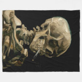 Vincent van Gogh - Skull met Burning Cigarette Fleece Deken (Voorkant (Horizontaal))