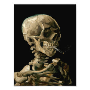 Vincent van Gogh - Skull met Burning Cigarette Foto Afdruk