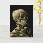Vincent van Gogh - Skull met Burning Cigarette Kaart (Gele Bloem)