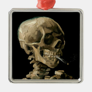 Vincent van Gogh - Skull met Burning Cigarette Metalen Ornament