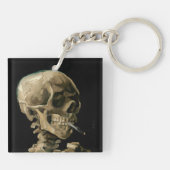 Vincent van Gogh - Skull met Burning Cigarette Sleutelhanger (Achterkant)
