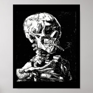 Vincent Van Gogh Skull met Sigarette Skeleton Hal Poster