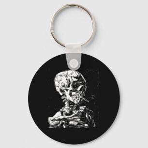 Vincent Van Gogh Skull met Sigarette Skeleton Hal Sleutelhanger