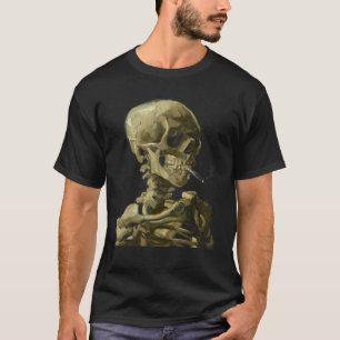 Vincent Van Gogh Skull met Sigarette Skeleton mier T-shirt