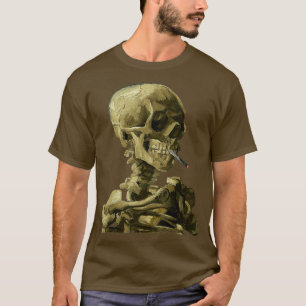 Vincent Van Gogh Skull met Sigarette Skeleton T-shirt