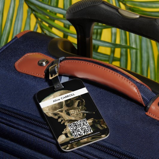 Vincent van Gogh - Skull - QR Code Bagagelabel (Voorkant Insitu 1)