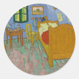Vincent Van Gogh Slaapkamer Schilderij Ronde Sticker