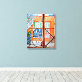 Vincent Van Gogh - slagers kopen een raam in Canvas Afdruk (Insitu (Houten vloer))