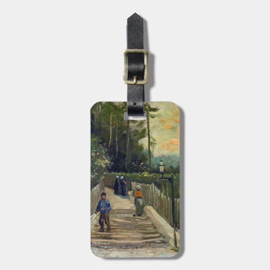 Vincent van Gogh - Sloping Path in Montmartre Bagagelabel (Voorkant verticaal)