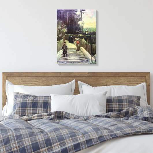 Vincent van Gogh - Sloping Path in Montmartre Canvas Afdruk (Insitu (Slaapkamer))