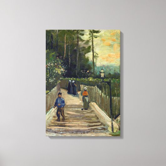 Vincent van Gogh - Sloping Path in Montmartre Canvas Afdruk (Voorkant)