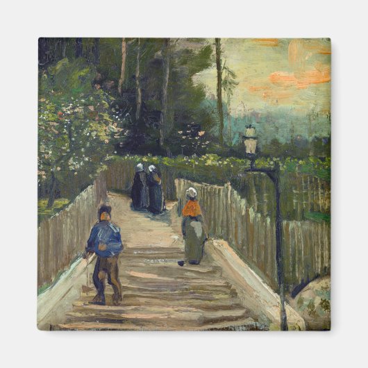 Vincent van Gogh - Sloping Path in Montmartre Magneet (Voorkant)