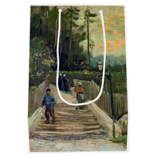 Vincent van Gogh - Sloping Path in Montmartre Medium Cadeauzakje (Achterkant)