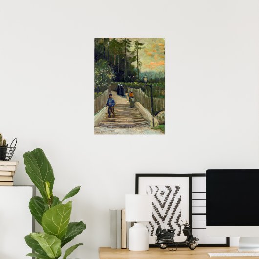 Vincent van Gogh - Sloping Path in Montmartre Poster (Thuiskantoor)