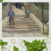 Vincent van Gogh - Sloping Path in Montmartre Theedoek (Gevouwen)