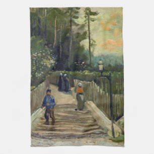 Vincent van Gogh - Sloping Path in Montmartre Theedoek