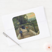Vincent van Gogh - Sloping Path in Montmartre Vierkante Sticker (Envelop)
