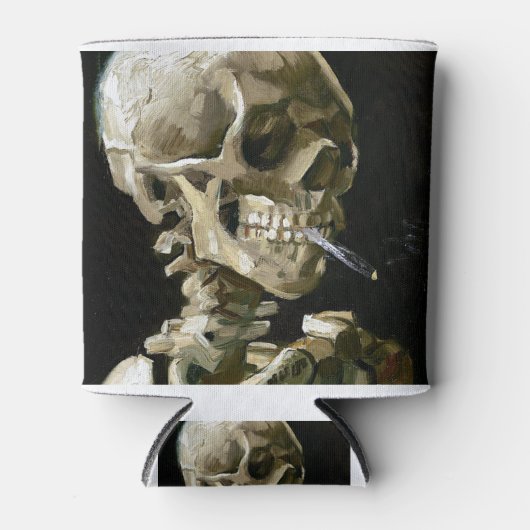 Vincent van Gogh Smoking Skeleton Blikjeskoeler (Voorkant)