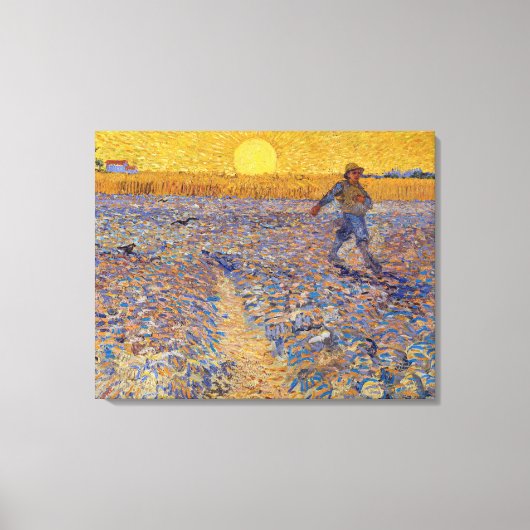 Vincent van Gogh - Sower met Setting Sun Canvas Afdruk (Voorkant)