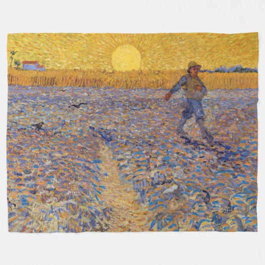 Vincent van Gogh - Sower met Setting Sun Fleece Deken (Voorkant (Horizontaal))