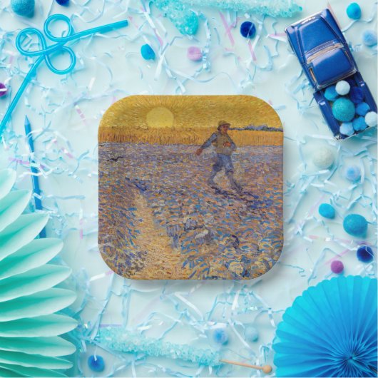 Vincent van Gogh - Sower met Setting Sun Papieren Bordje (Feest)