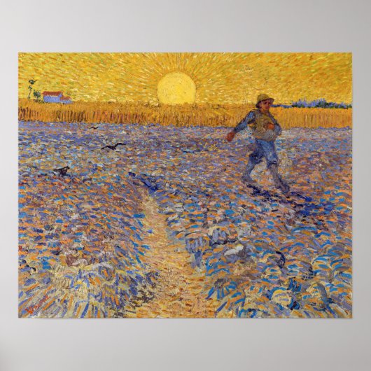 Vincent van Gogh - Sower met Setting Sun Poster (Voorkant)