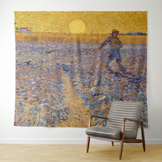 Vincent van Gogh - Sower met Setting Sun Wandkleed (In Situ (horizontaal))
