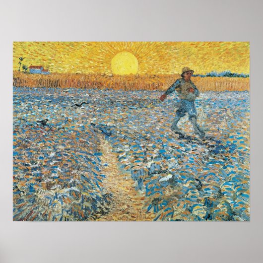 Vincent Van Gogh  Sower op Sunset Poster (Voorkant)