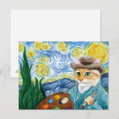 Vincent Van Gogh Starry Carte postale pour chat de (Devant / Derrière)