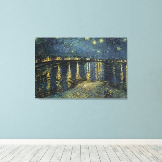 Vincent van Gogh | Starry Night Over the Rhone Canvas Afdruk (Insitu (Houten vloer))