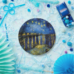 Vincent Van Gogh Sterrennacht 1888 Papieren Borden Papieren Bordje