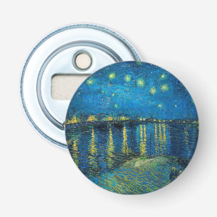 Vincent Van Gogh Sterrennacht aan de Rhône Button Flesopener
