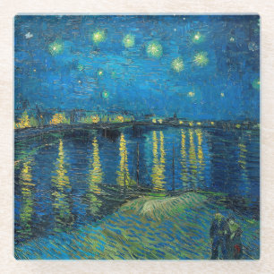 Vincent Van Gogh Sterrennacht aan de Rhône Glazen Onderzetter