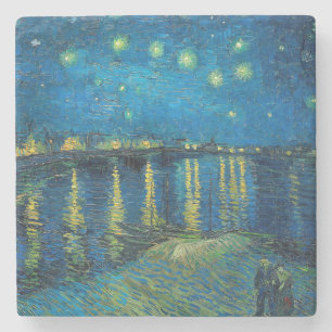 Vincent Van Gogh Sterrennacht aan de Rhône Stenen Onderzetter