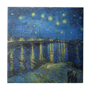 Vincent van Gogh - Sterrennacht aan de Rhône Tegeltje