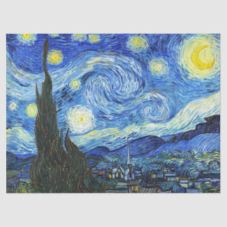 Vincent Van Gogh Sterrennacht Blue Yellow Tissuepapier