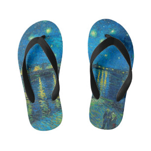 Vincent Van Gogh Sterrennacht boven de Rhône Kinder Teenslippers