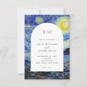 Vincent Van Gogh Sterrennacht bruiloft Kaart (Voorkant)