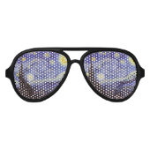 Vincent Van Gogh Sterrennacht Fine Art Aviator Zonnebril (Voorkant)