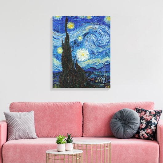 Vincent Van Gogh Sterrennacht  Fine Art Canvas Afdruk (Insitu (Woonkamer))