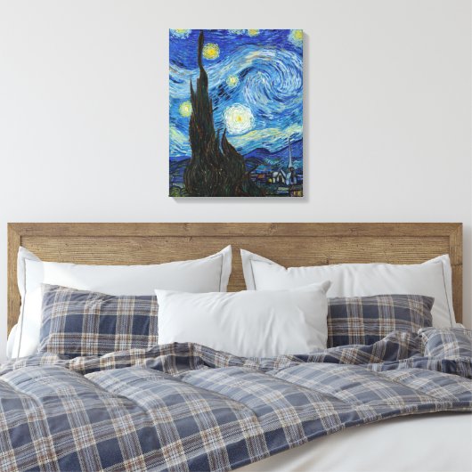 Vincent Van Gogh Sterrennacht  Fine Art Canvas Afdruk (Insitu (Slaapkamer))