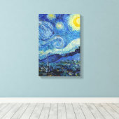 Vincent Van Gogh Sterrennacht Fine Art Canvas Afdruk (Insitu (Houten vloer))