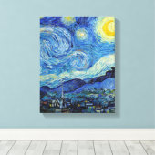 Vincent Van Gogh Sterrennacht  Fine Art Canvas Afdruk (Insitu (Houten vloer))