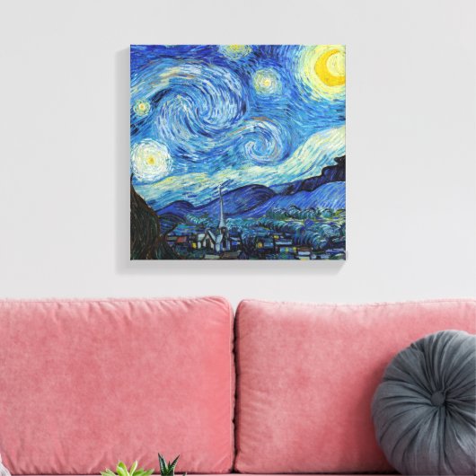 Vincent Van Gogh Sterrennacht Fine Art Canvas Afdruk (Insitu (Woonkamer))