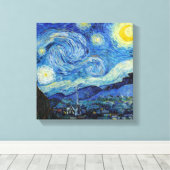 Vincent Van Gogh Sterrennacht  Fine Art Canvas Afdruk (Insitu (Houten vloer))