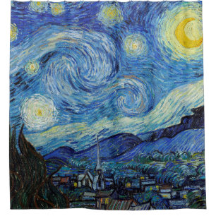 Vincent Van Gogh Sterrennacht  Fine Art Douchegordijn