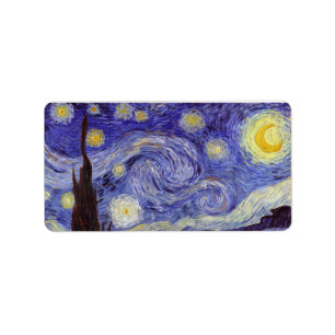 Vincent Van Gogh Sterrennacht Fine Art Etiket