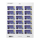 Vincent Van Gogh Sterrennacht  Fine Art Etiket (Full Sheet)
