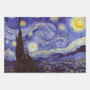 Vincent Van Gogh Sterrennacht  Fine Art Inpakpapier Vel